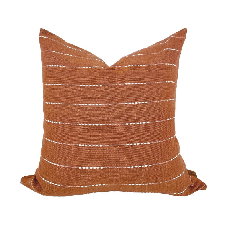 BERKLEY RUST Rust Woven Striped Pillow Cover Handwoven Etsy