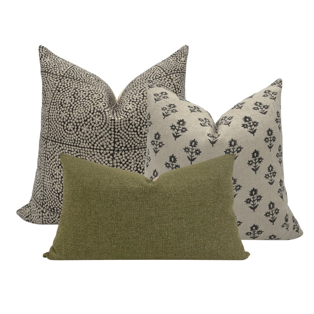 PILLOW COMBO Set of Three Designer Pillow Covers, Brown Stripes, Cream