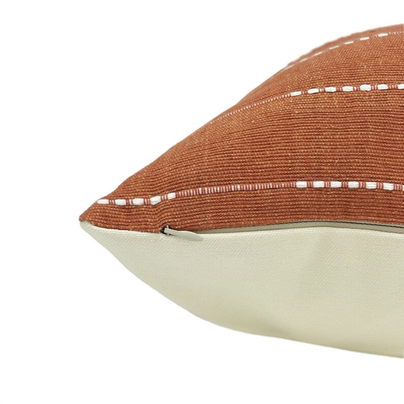 BERKLEY RUST Rust Woven Striped Pillow Cover Handwoven Etsy