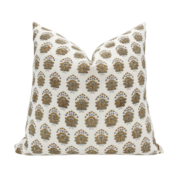 Blue - Set of 2 Bagru Hand Block Print Pillow Covers 09