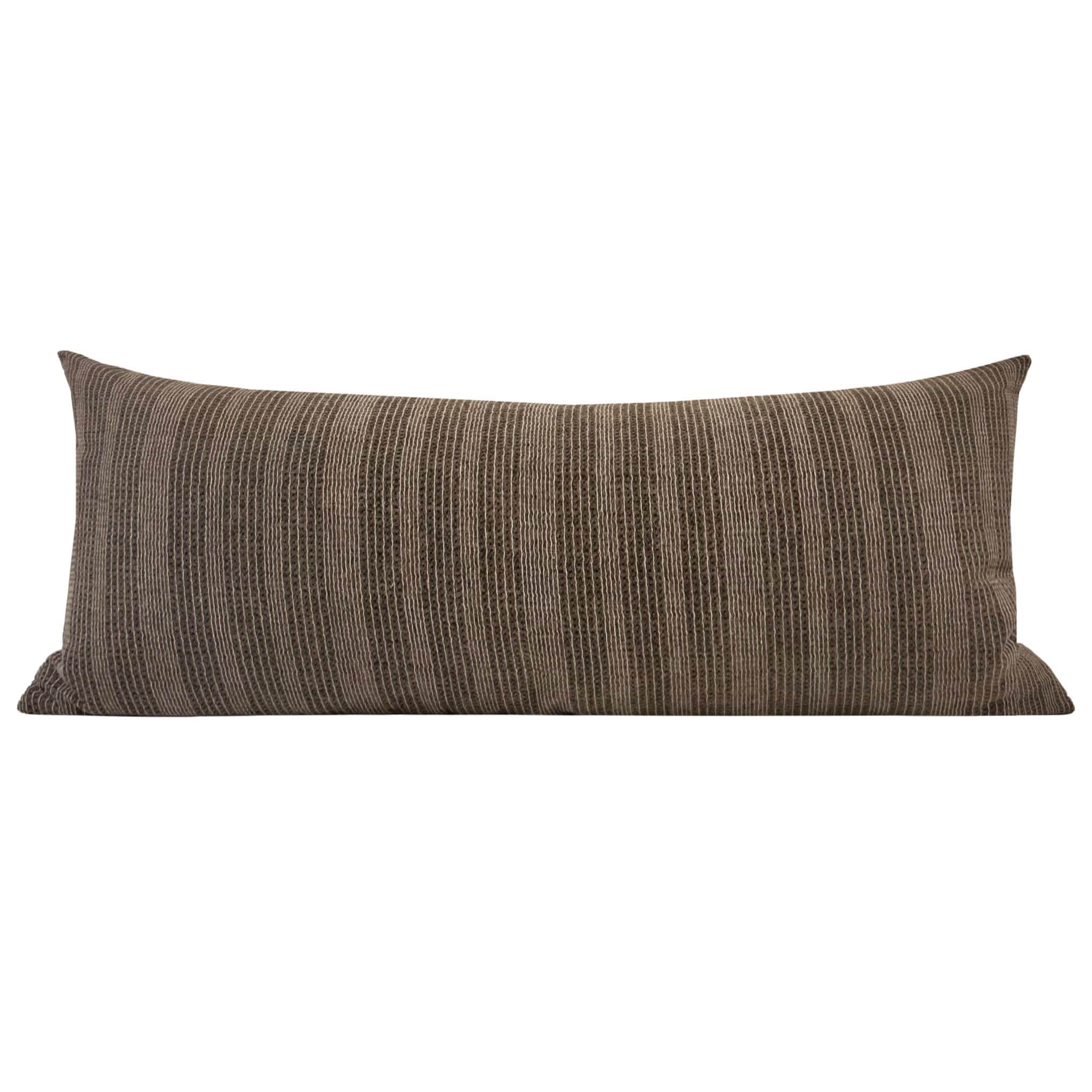 ASHER || Dark Brown Striped Pillow Cover, Earthy Brown Neutral Pillow, Farmhouse Pillow, Brown Striped Pillow, Boho Pillow, Neutral Pillow
