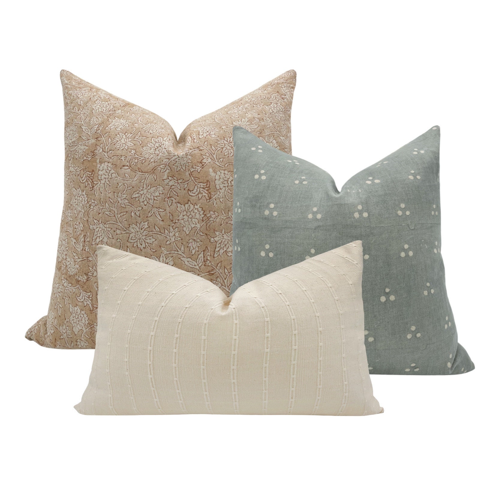 Cream Floral Pillow 20x20, Modern Designer Pillows, Charcoal