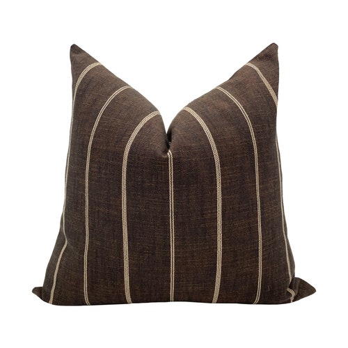 JOSIE Brown Striped Pillow Cover Designer Pillow Textured Etsy
