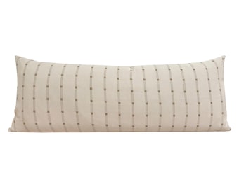 PHOEBE || Woven Neutral Stripe Pillow Cover, Earthy Pillow, Brown Stripe Pillow, Modern Farmhouse Pillow, Lumbar Pillow