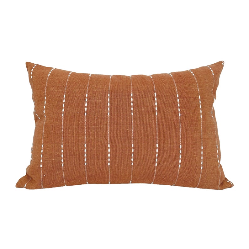 BERKLEY RUST Rust Woven Striped Pillow Cover Handwoven Etsy