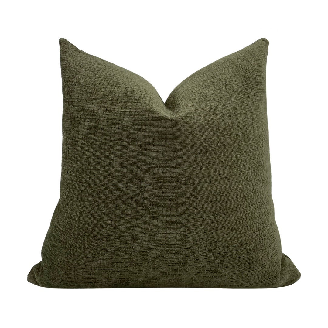 OLIVER Moss Green Pillow Cover Designer Pillow Textured Etsy