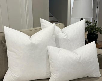 Feather Down Insert, Throw Pillow Form, 5% Down Lumbar Insert | 12x20 | 14x20 | 14x36 | 16x16 | 18x18 | 20x20 | 22x22 |24x24
