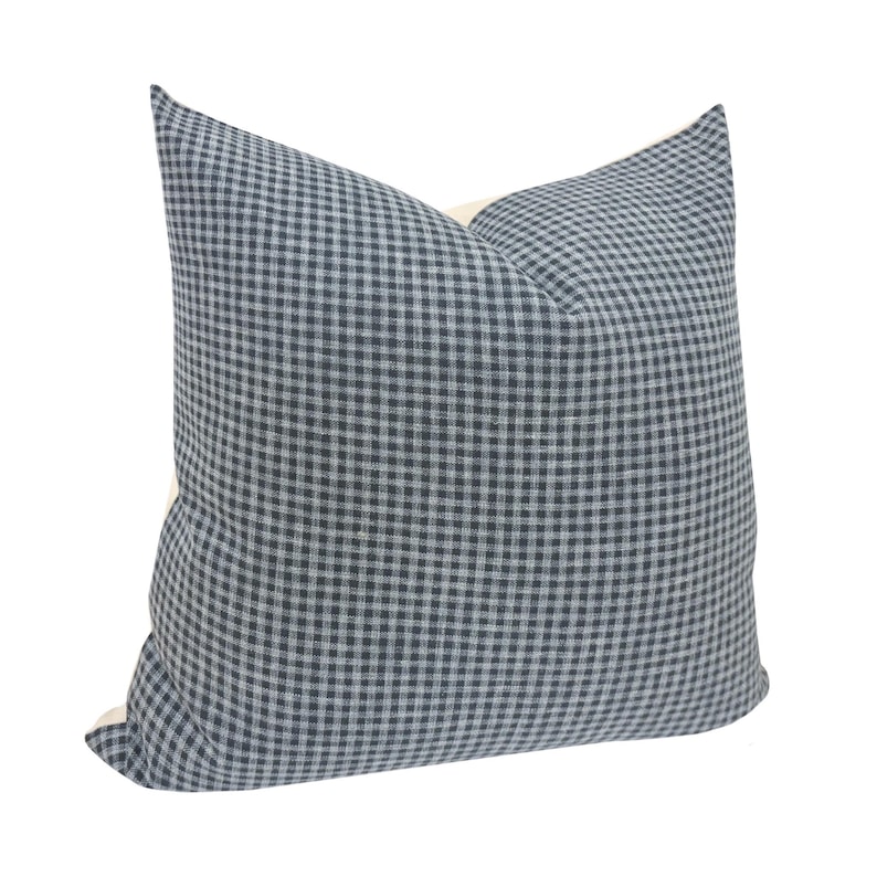 MILLIE || Blue Gingham Pillow Cover, Blue Pillow, Checkered Pillow, Blue Gingham Pillow image 2