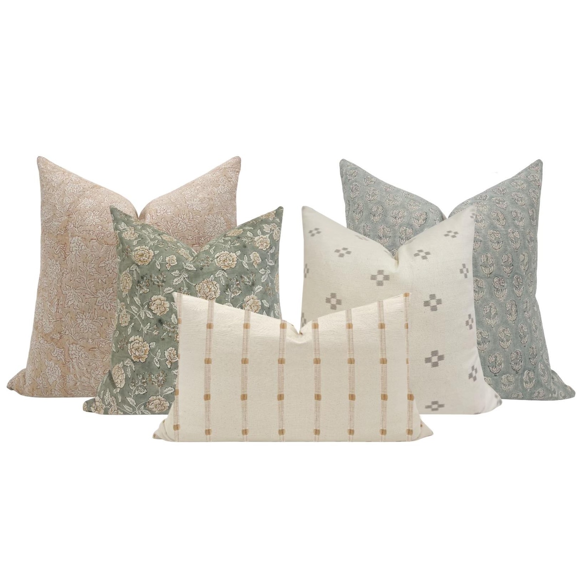 SOFA PILLOW COMBO || Set of Five Designer Pillow Covers, Neutral Pillow Combo, Sofa Pillow Combo, Sectional Pillow Set, Pillow Combo - Etsy
