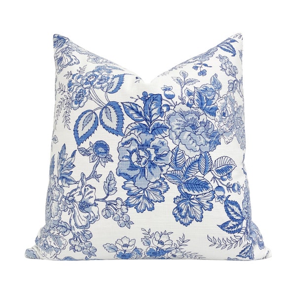 LIBERTY  || Blue and White Floral Pillow Cover, Floral Pillow, Blue and White, French Country Pillow, English Cottage Pillow