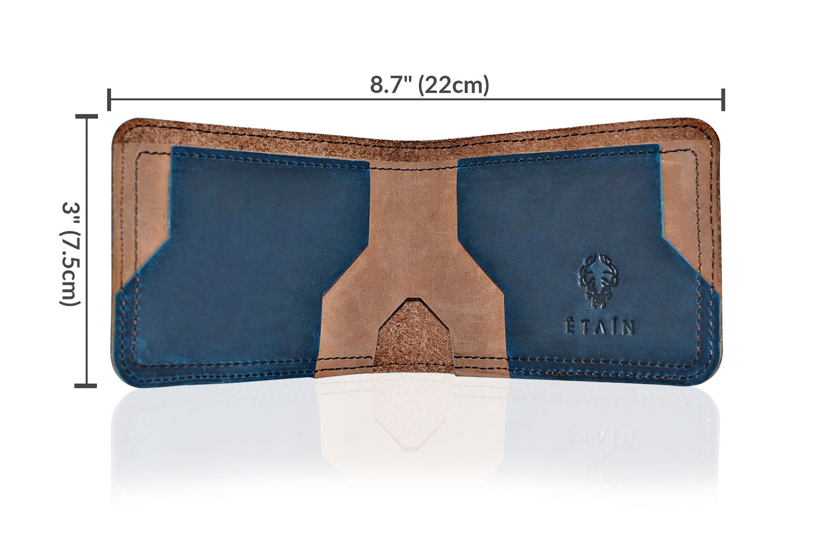 Mens Top Grain Crazy Horse Leather Bifold Wallet Stylish Durable Sturdy