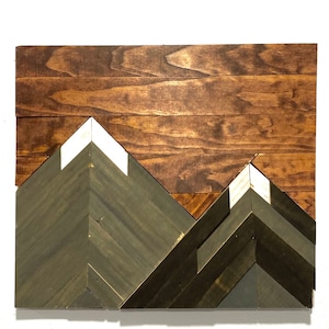 Rustic Mountain Wood Art, Wall Decor