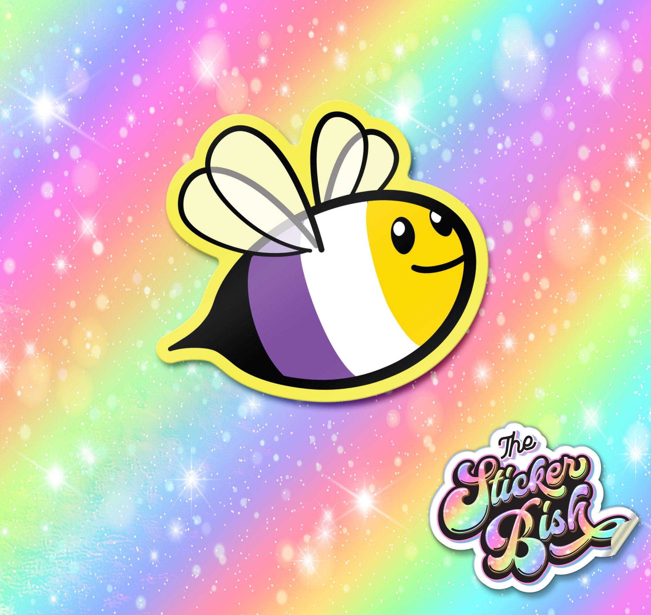 Rainbow Bee Stickers