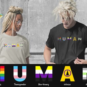 Human - Gender Identity flags - Unisex Softstyle T-Shirt