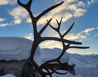 Nontypical hand forged rocky mountain elk replica