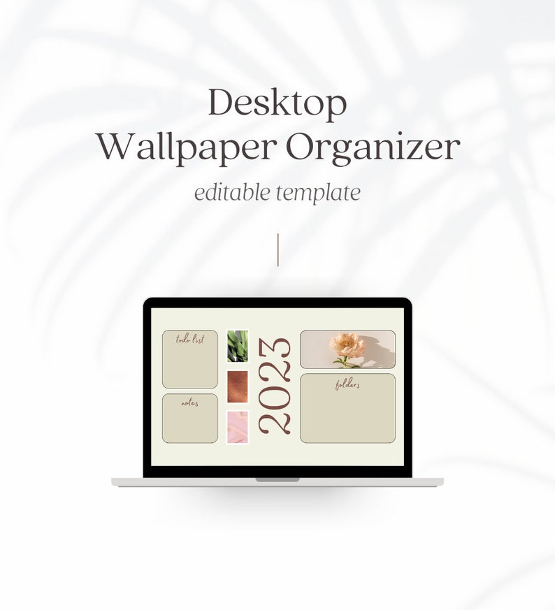 Editable Canva Desktop Wallpaper Organizer, Minimal Design Canva
