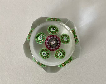 Perthshire Paperweights PP14 Complex Millefiori Clusters Limited Edition ‘J’ Cane Crieff Scotland 1978