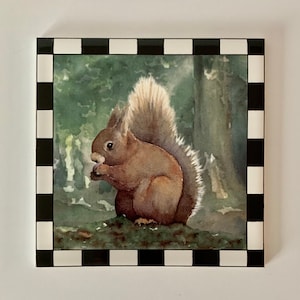 Vintage H and R Johnson Red Squirrel Tile Scottish Wildlife The Original Tile Company 1980’s