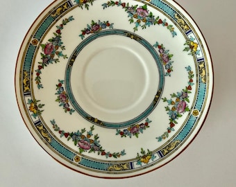 Minton China Princess ‘Pink Flower’ Teacup Saucer Only Art Deco Pattern 15970