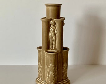 Unusual Rookwood Pottery Tan Mat Glaze Bud Vase Form 6163 Cincinnati Ohio 1930 Arts and Craft Art Deco