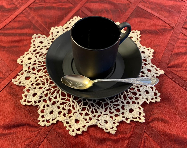 Rare Vintage Wedgwood Black Basalt Demitasse Cup and Saucer Set Bond