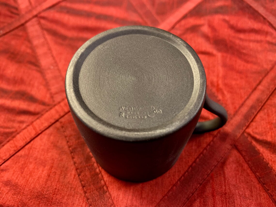 Rare Vintage Wedgwood Black Basalt Demitasse Cup and Saucer Set Bond