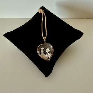 Antique King George V & Queen Mary Coronation Heart Pendant: British Royalty Memorabilia