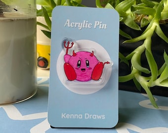 Devil Kirby Acrylic Pin