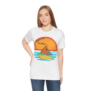 Sailboat in the Sunset Unisex Jersey Short Sleeve Tee