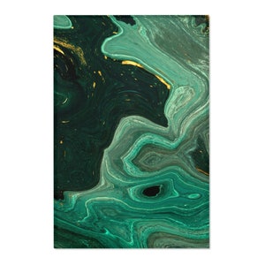 Green and Gold Marble Design Area Rugs