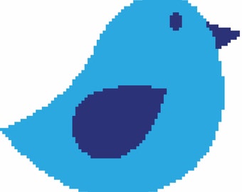 Hoek tot hoek (C2C) Gehaakte Graphghan Patroon - Blue Bird