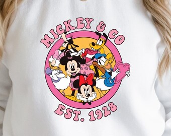 Mickey & Co Svg, Family Trip SVG, Retro Mouse Svg, Vinyl Cut File, Ai Printable Design File, Mouse Sketch, Disneyland Png, Family Matching