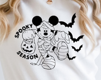 Spooky Season Svg, Horror Svg, Halloween Mouse SVG, Vinyl Cricut File, Ghost SVG, Sketch Mouse Svg Png Eps Pdf Ai, Mickeyy Halloween Svg