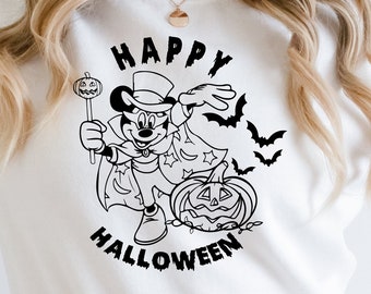 Happy Halloween Svg, Horror Svg, Halloween Muis SVG, Vinyl Cricut Bestand, Paar Png, Schets Muis Svg Png Eps Pdf Ai, Spooky Seizoen Muis