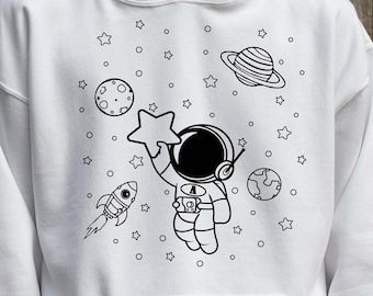 Star Space SVG, Lindo Astronauta Espacial, Astronauta Png, Archivos cortados para Cricut, Pareja Svg, Astronauta con Planeta SVG, Lindo Astronauta Espacial SVG