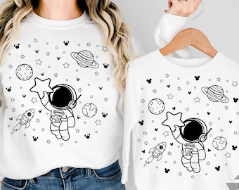 Star Space SVG, Cute Space Astronaut SVG, Astronaut Png, Cut Files for Cricut, Mouse Silhouette, Minniee Clipart Png, Mickeyy Silhouette SVG