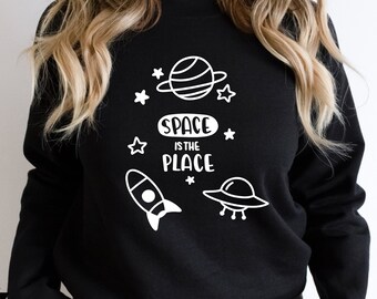 Space is the place SVG, Cute Outer Space SVG, Space Shuttle Svg, Space Cut Files for Cricut, Astronomy Svg, Planet and Stars Silhouette Svg