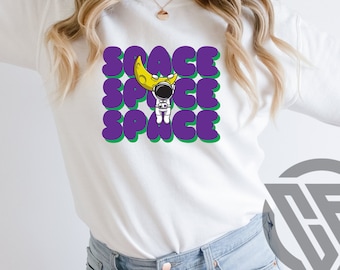 Kosmonaut Silhouette, Vektor zum Schneiden, Astronaut mit Mond SVG, Weltraum SVG, niedlicher Weltraum Astronaut, Galaxy Vektor, Astronaut mit Planet SVG