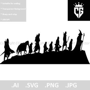 — Lord of the Rings fellowship silhouette with