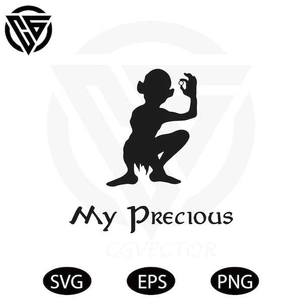 Le Seigneur des anneaux Gollum My Precious Svg Lotr Svg Gollum SVG autocollant cadeau masque tatouage autocollant Logo SVG PNG Vector Clipart coupe fichier