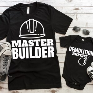 Master Builder Svg, grappige Svg, vader zoon SVG, papa Svg, papa leven PNG, papa shirt, Vaderdag, vader zoon citaten, vader SVG, silhouet,
