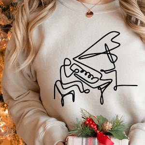 Klavier SVG Silhouette, Klavier Linie Art SVG, Musik-Silhouetten, Minimal T-shirt svg, Png, Clip Art, Schnittdateien für Cricut, Clipart Png