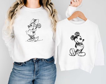 Mouse Sketch Svg, Customize Family Trip SVG, Retro Mouse Svg, Vinyl Cut File, Ai Printable Design File, Minniee Mouse Sketch, Mickeyy Sketch