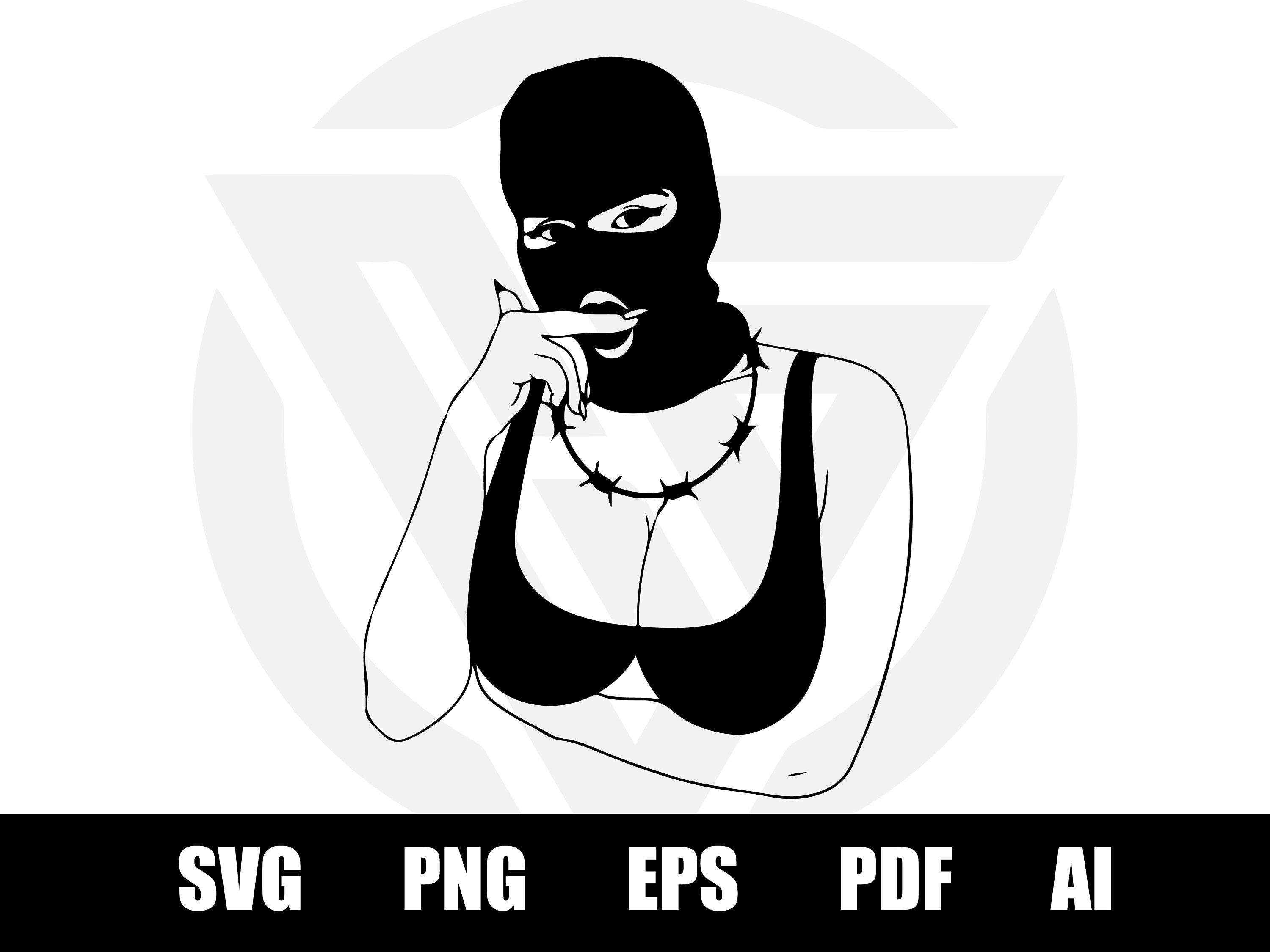 Ski Mask Girl Tattoo - Etsy