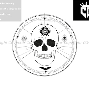Supernatural Skull Sticker Bandanna Gift Card Mask Tattoo Sticker Art Design Logo SVG PNG JPG Clipart Vector Cut Cutting File