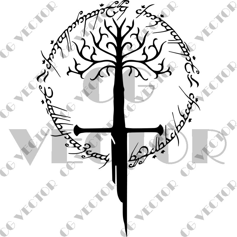 Tree of Gondor stencil in 2 layers.