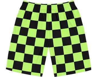 Pantalones cortos de hombre negros/verde lima