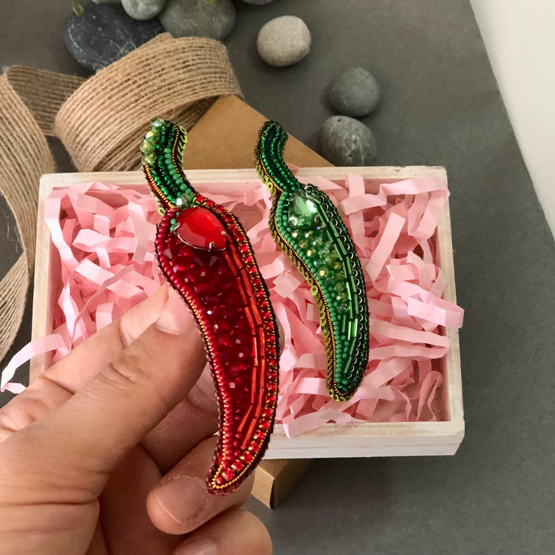 Handcrafted Pepper Brooch Unique Pepper Brooch Pepper Etsy