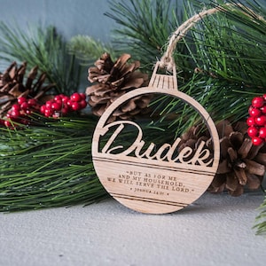 Personalized Christmas Ornament with Scripture / Personalized Wood Name Pendant/ Name Gift Christmas Tag