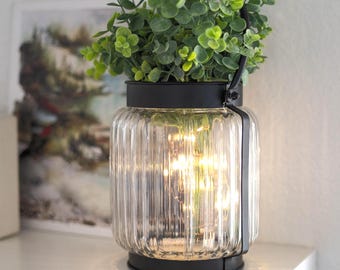Moderne Bauernhaus Laterne Herzstück, Laterne Herzstück, Hochzeit Herzstück, Eingang Dekor, Glas mit Blumen, Bauernhaus Dekor